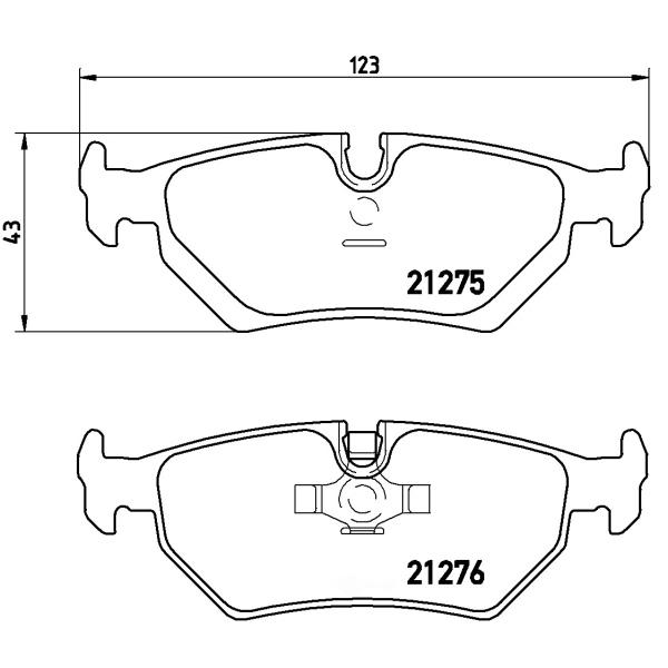 brembo Premium Low-Met OE Equivalent Rear Brake Pads P36008