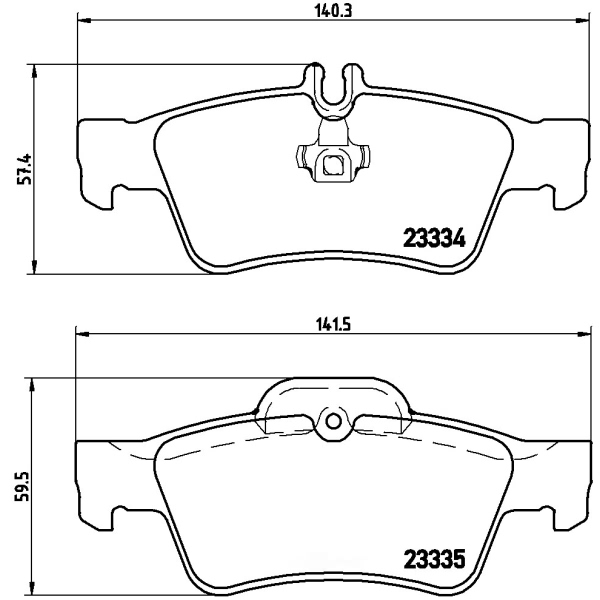 brembo Premium Low-Met OE Equivalent Rear Brake Pads P50052