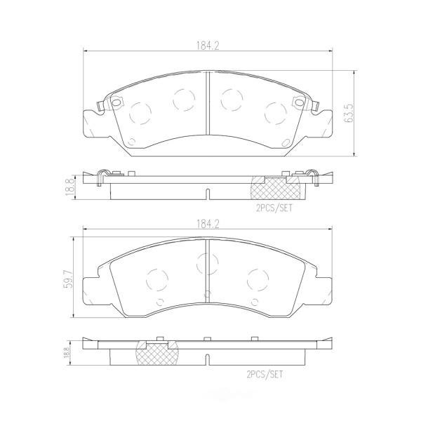 brembo Premium Ceramic Front Disc Brake Pads P10065N