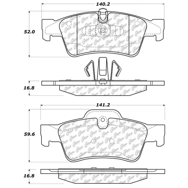 Centric Premium Ceramic Rear Disc Brake Pads 301.11220