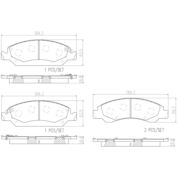 brembo Premium Ceramic Front Disc Brake Pads P09015N