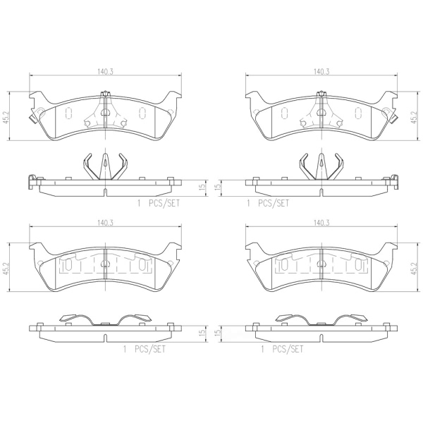 brembo Premium Ceramic Rear Disc Brake Pads P24042N