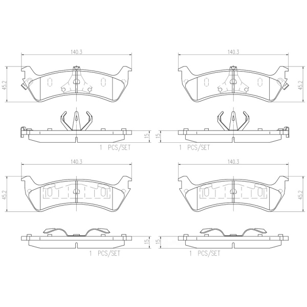 brembo Premium Ceramic Rear Disc Brake Pads P24042N