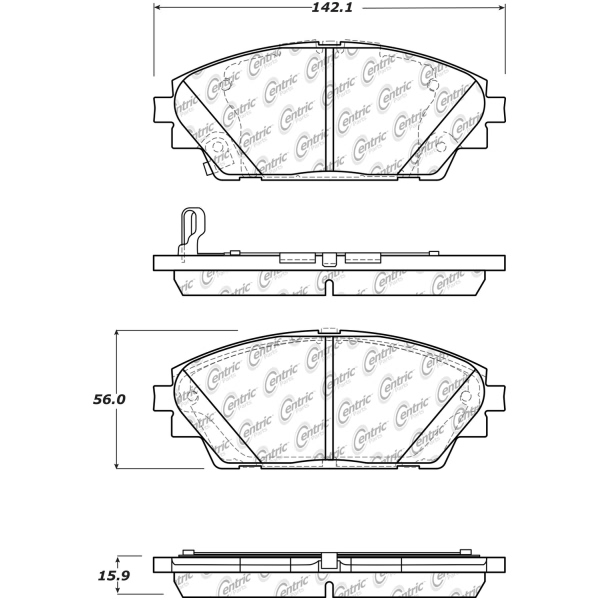 Centric Premium Ceramic Front Disc Brake Pads 301.17280