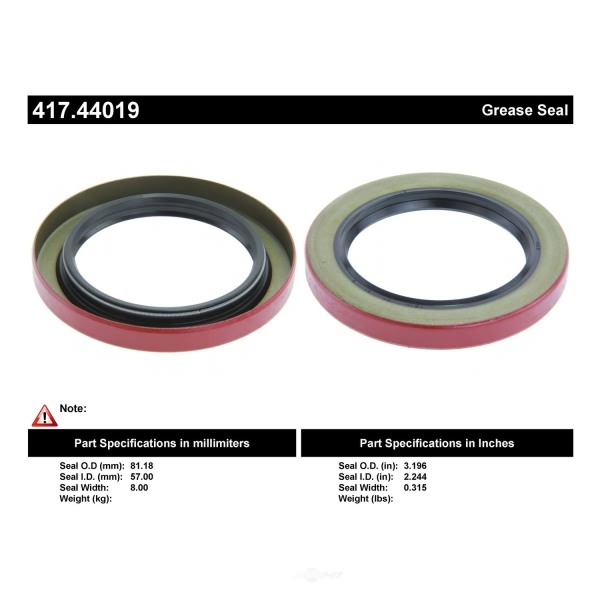 Centric Premium™ Axle Shaft Seal 417.44019