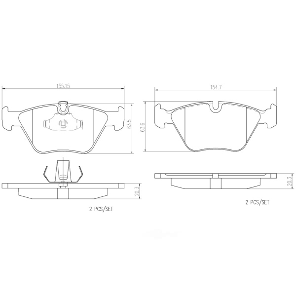 brembo Premium Ceramic Front Disc Brake Pads P06065N