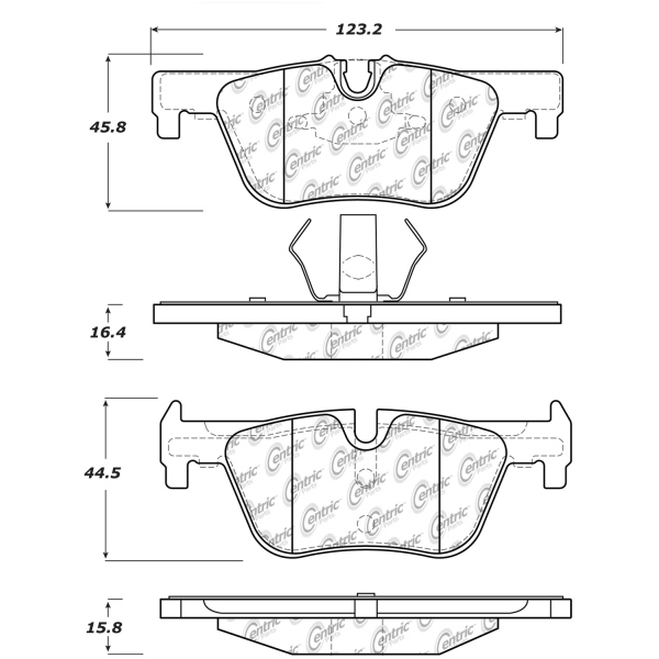 Centric Posi Quiet™ Ceramic Rear Disc Brake Pads 105.16130