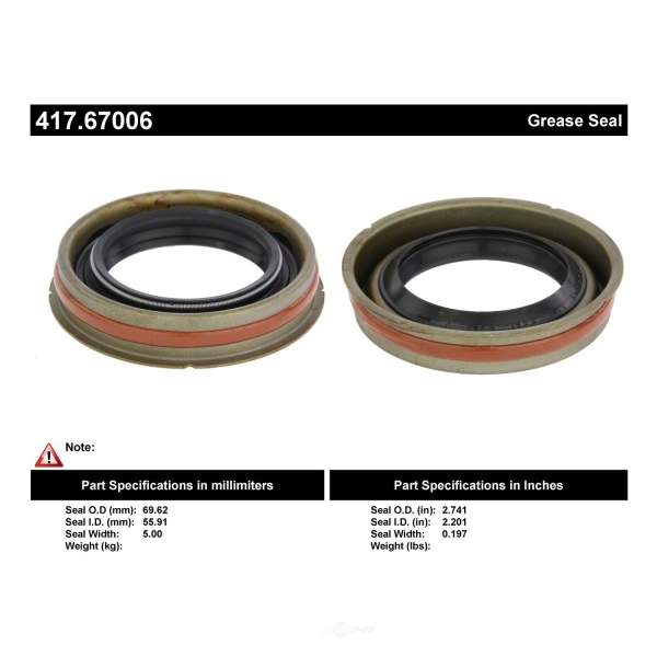 Centric Premium™ Axle Shaft Seal 417.67006