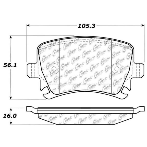 Centric Posi Quiet™ Semi-Metallic Rear Disc Brake Pads 104.11080