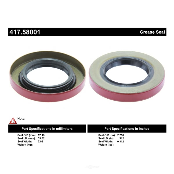 Centric Premium™ Axle Shaft Seal 417.58001