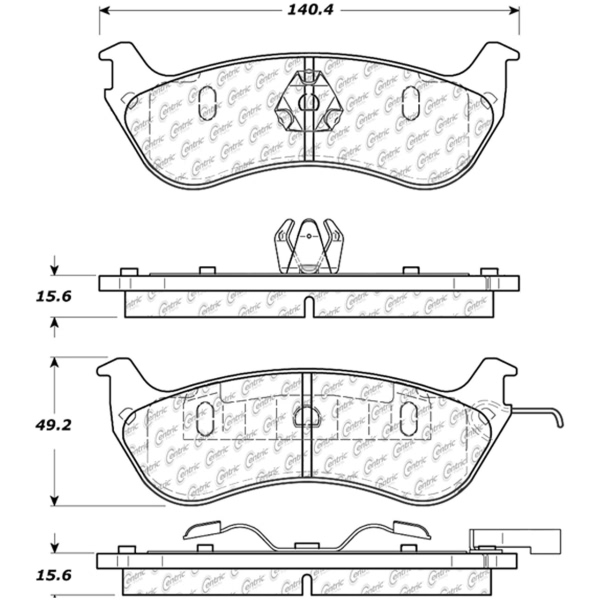 Centric Premium Semi-Metallic Rear Disc Brake Pads 300.06900