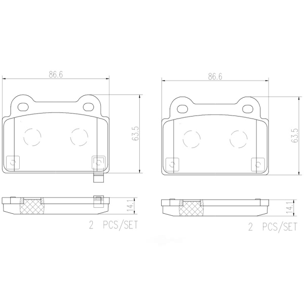 brembo Premium Ceramic Rear Disc Brake Pads P54052N