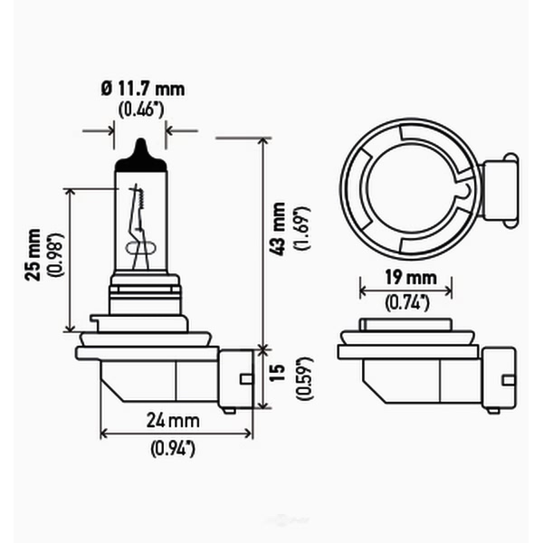 Hella H8Tb Standard Series Halogen Light Bulb H8TB