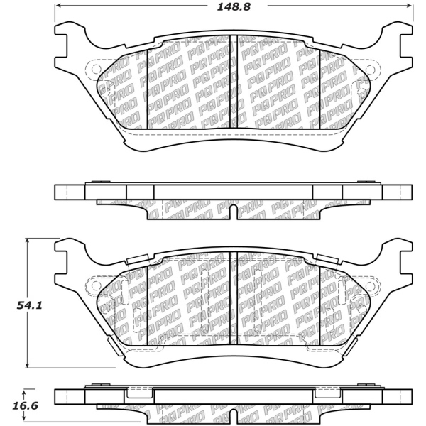 Centric Posi Quiet Pro™ Ceramic Rear Disc Brake Pads 500.16020