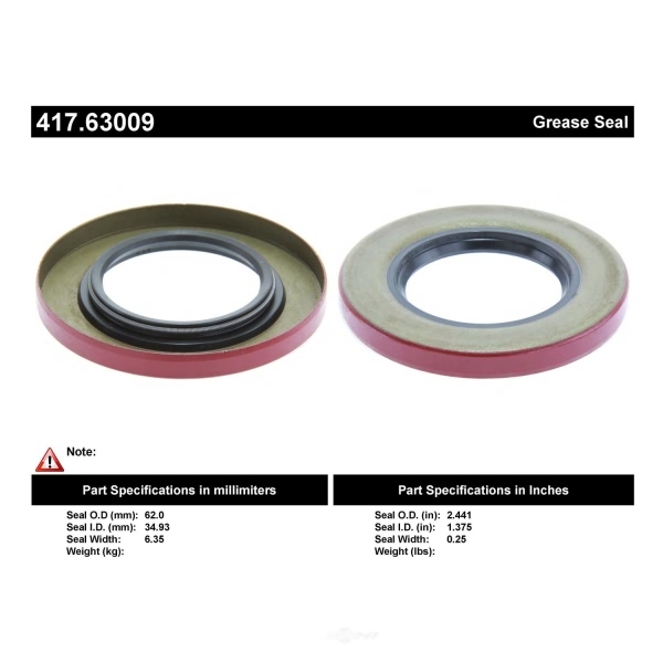 Centric Premium™ Axle Shaft Seal 417.63009