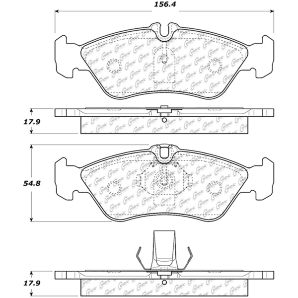 Centric Premium Semi-Metallic Rear Disc Brake Pads 300.10060