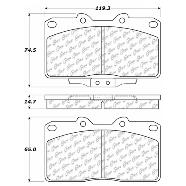 Centric Posi Quiet™ Semi-Metallic Front Disc Brake Pads 104.05310