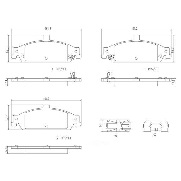 brembo Premium Ceramic Front Disc Brake Pads P10023N