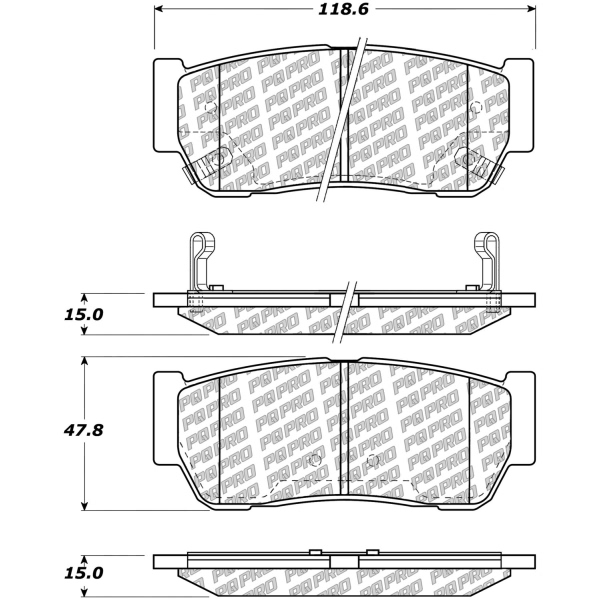 Centric Posi Quiet Pro™ Ceramic Rear Disc Brake Pads 500.09540
