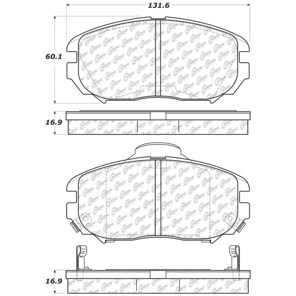 Centric Posi Quiet™ Ceramic Front Disc Brake Pads 105.11251