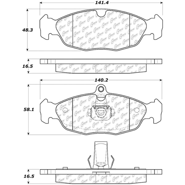 Centric Premium Semi-Metallic Rear Disc Brake Pads 300.06881