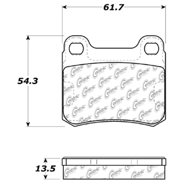 Centric Posi Quiet™ Extended Wear Semi-Metallic Rear Disc Brake Pads 106.03350