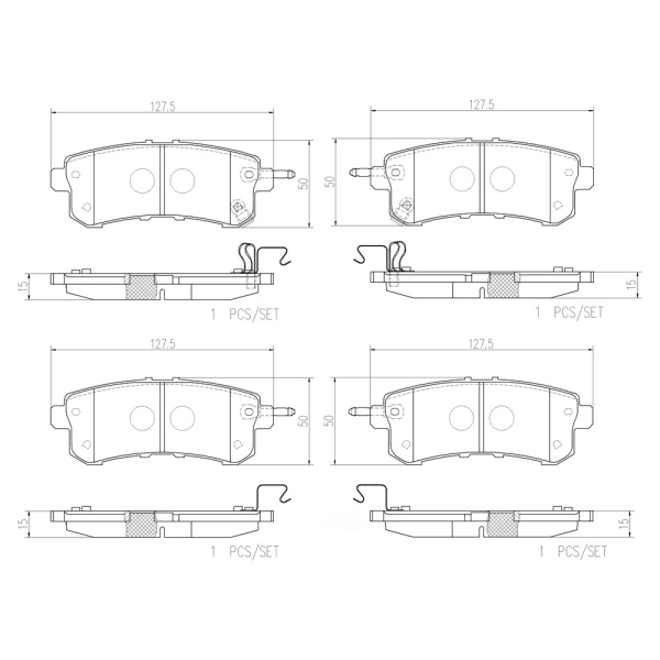 brembo Premium Ceramic Rear Disc Brake Pads P56082N