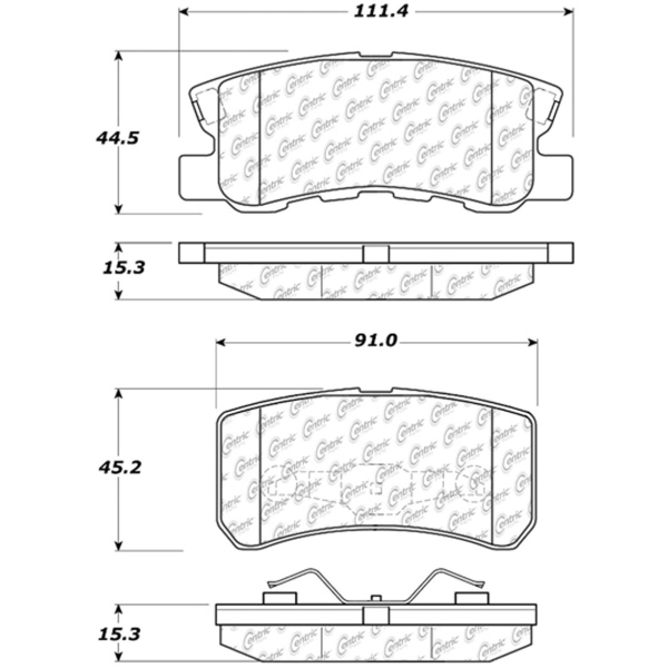 Centric Posi Quiet™ Ceramic Rear Disc Brake Pads 105.08680