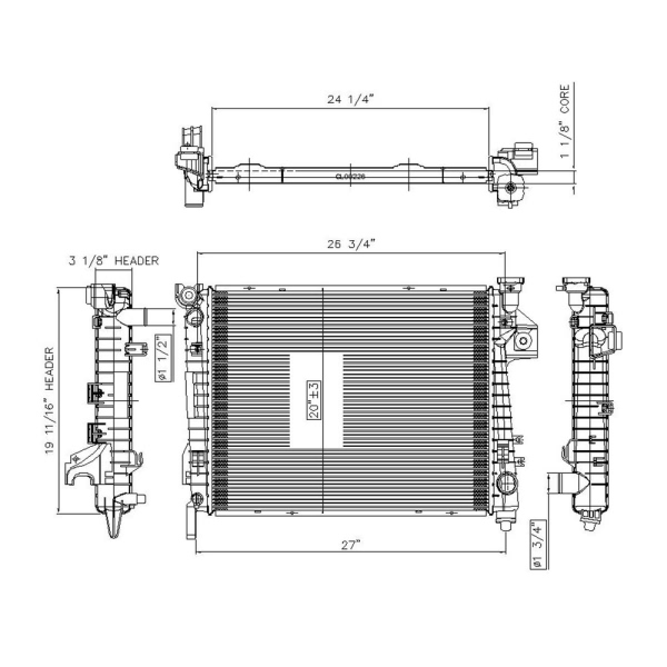 TYC Engine Coolant Radiator 2813