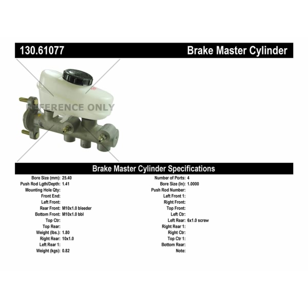 Centric Premium Brake Master Cylinder 130.61077