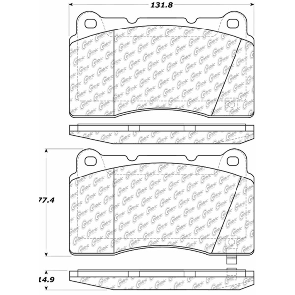 Centric Premium Semi-Metallic Front Disc Brake Pads 300.10010