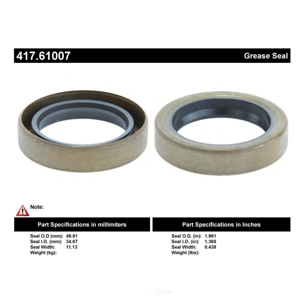 Centric Premium™ Axle Shaft Seal 417.61007