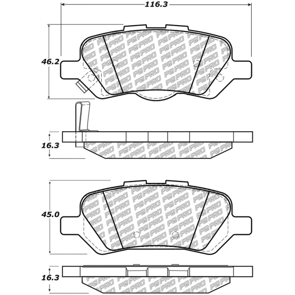 Centric Posi Quiet Pro™ Ceramic Rear Disc Brake Pads 500.14020