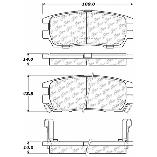 Centric Premium Ceramic Rear Disc Brake Pads 301.05670
