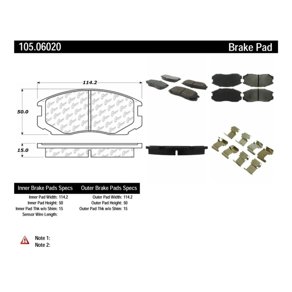Centric Posi Quiet™ Ceramic Front Disc Brake Pads 105.06020