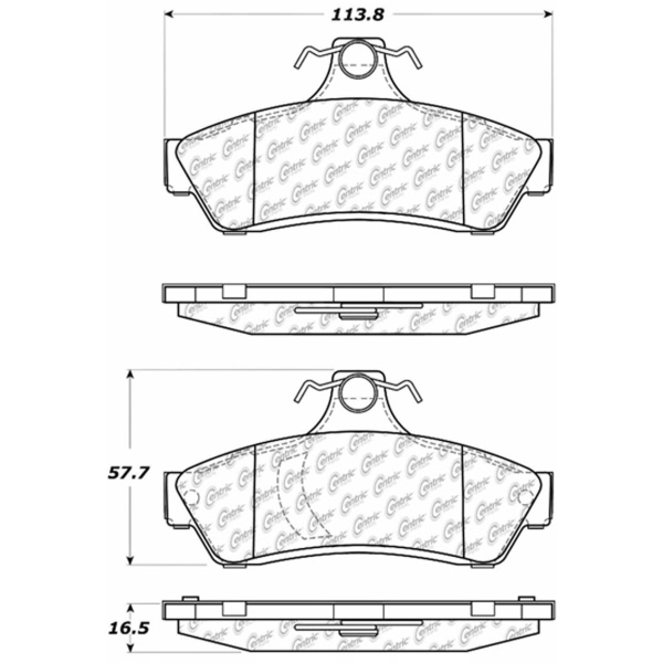 Centric Posi Quiet™ Ceramic Rear Disc Brake Pads 105.10480