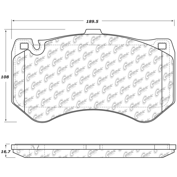 Centric Posi Quiet™ Semi-Metallic Front Disc Brake Pads 104.15300