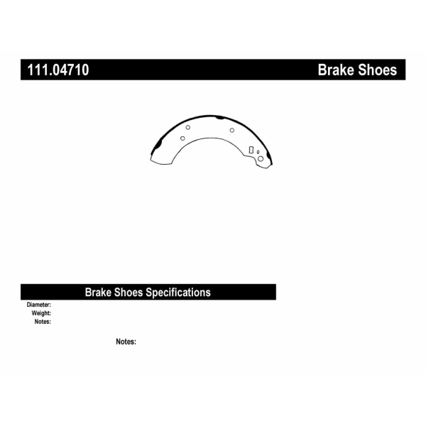 Centric Premium Rear Drum Brake Shoes 111.04710