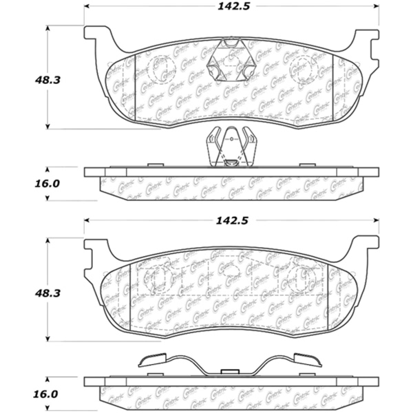 Centric Premium Ceramic Rear Disc Brake Pads 301.07110