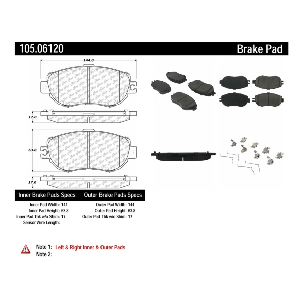 Centric Posi Quiet™ Ceramic Front Disc Brake Pads 105.06120