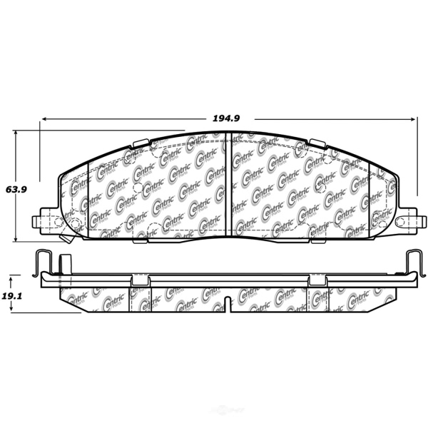 Centric Posi Quiet™ Semi-Metallic Rear Disc Brake Pads 104.14000