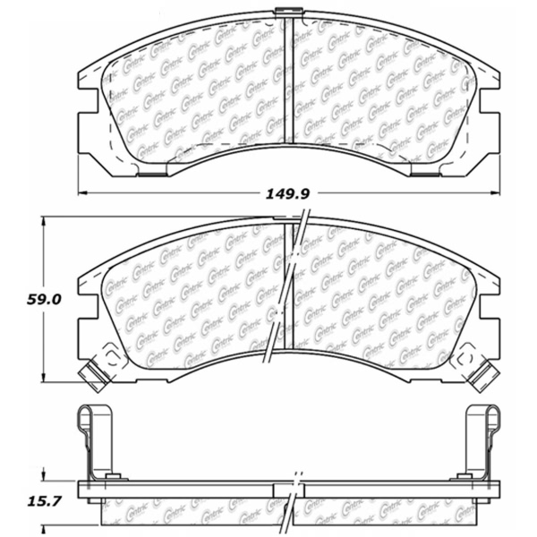 Centric Posi Quiet™ Extended Wear Semi-Metallic Front Disc Brake Pads 106.05300