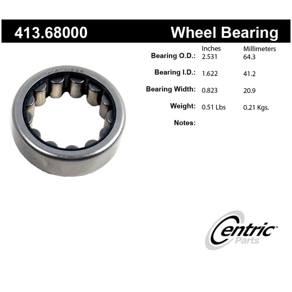 Centric Premium™ Rear Passenger Side Wheel Bearing 413.68000