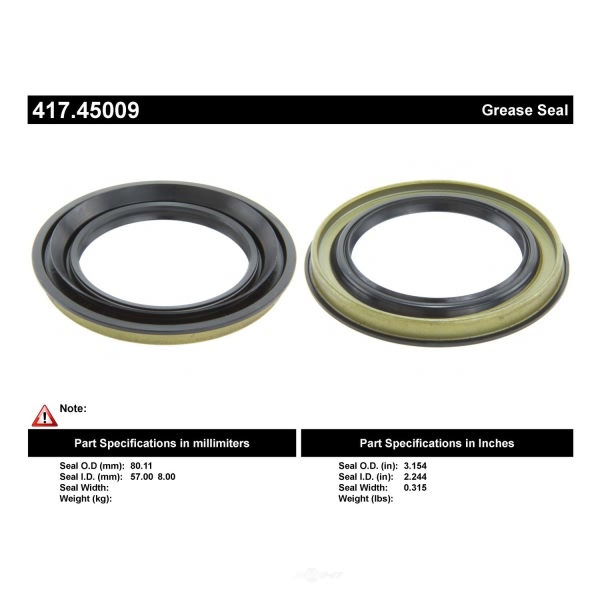 Centric Premium™ Front Outer Wheel Seal 417.45009