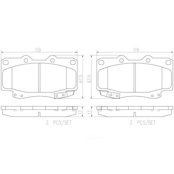 brembo Premium Ceramic Front Disc Brake Pads P83143N