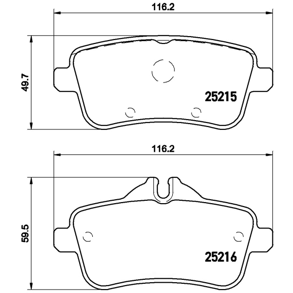 brembo Premium Low-Met OE Equivalent Rear Brake Pads P50099