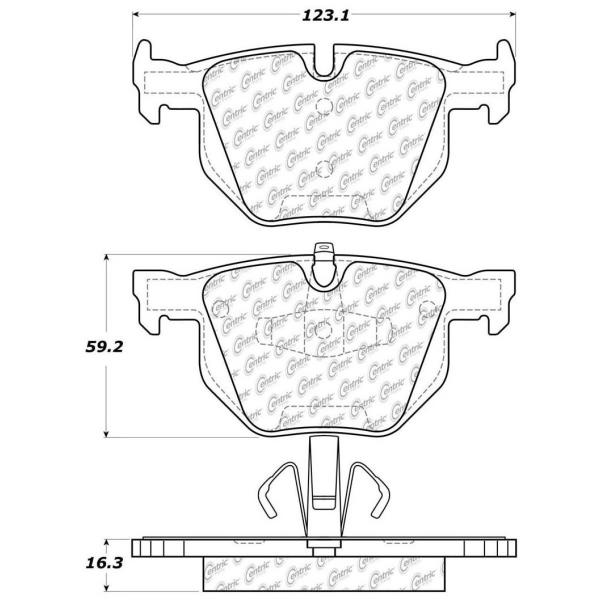 Centric Posi Quiet™ Ceramic Rear Disc Brake Pads 105.11700