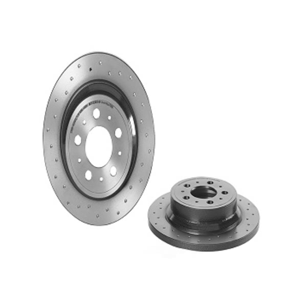 brembo Premium Xtra Cross Drilled UV Coated 1-Piece Rear Brake Rotors 08.7765.1X