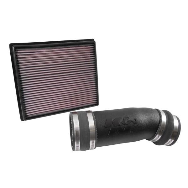 K&N 57 Series FIPK Generation II High-Density Polyethylene Black Cold Air Intake System with Red Filter and Intake Pipe 57-9036