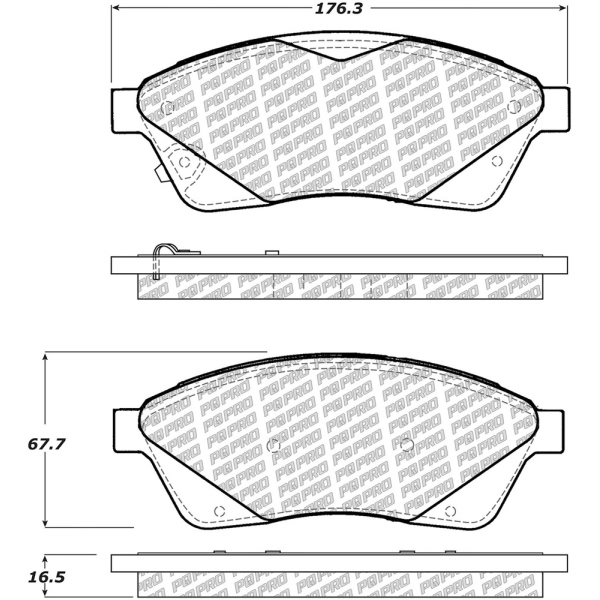 Centric Posi Quiet Pro™ Ceramic Front Disc Brake Pads 500.14220